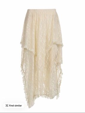 Lace High-Low Ivory Skirt
